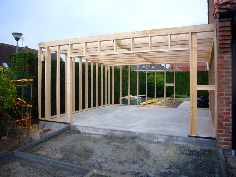 garage ossature bois bardage red cedar vendeville