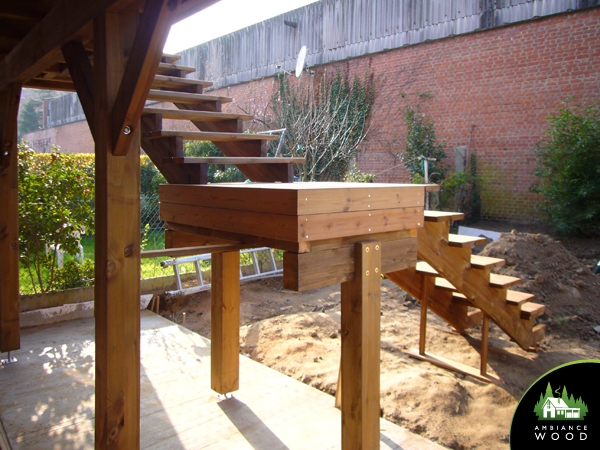 ambiance wood charpentier 59 nord terrasse suspendue pin escalier