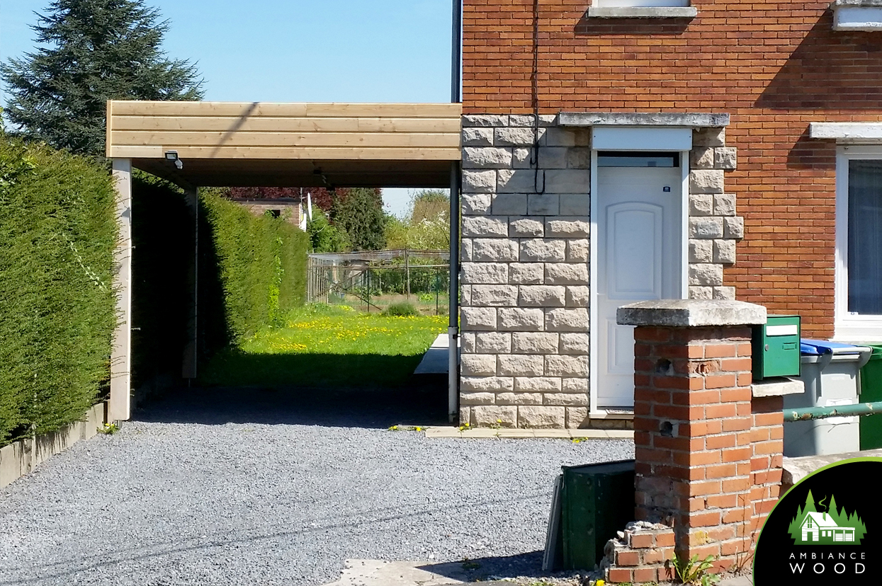 ambiance wood charpentier 59 nord carport 15m2 charpente pin carvin 62220